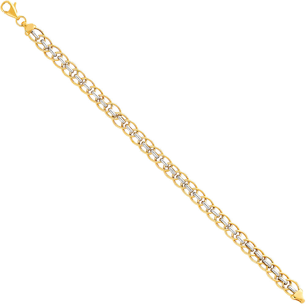 14K Two Tone Gold Light Fancy Bracelet