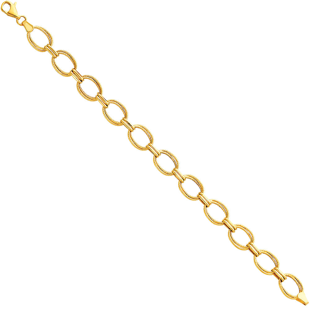 14K Yellow Gold Light Fancy Hollow Bracelet