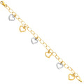 14K Two Tone Gold Light Fancy Hollow Bracelet