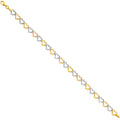 14K Two Tone Gold Light Fancy Hollow Bracelet