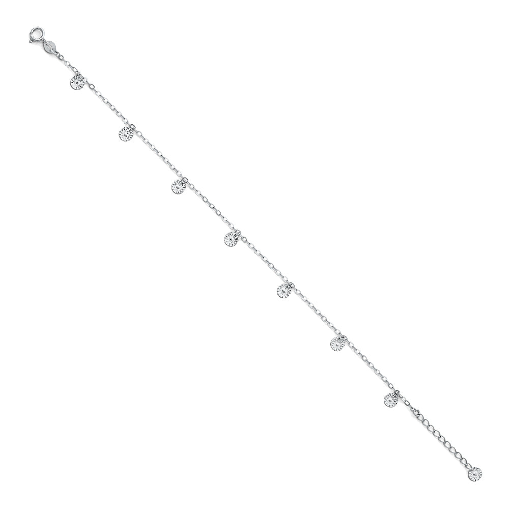 14K White Gold Light Anklet