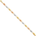 14K Yellow White Rose Gold Light Stampato Bracelet