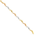14K Yellow White Rose Gold Light Stampato Bracelet