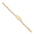 14K Yellow White Rose Gold Lit Stampato ID Bracelet For Junior