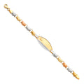 14K Yellow White Rose Gold Lit Stampato ID Bracelet For Junior