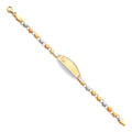 14K Yellow White Rose Gold Lit Stampato ID Bracelet For Junior