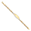 14K Yellow White Rose Gold Lit Stampato ID Bracelet For Junior