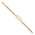 14K Yellow White Rose Gold Lit Stampato ID Bracelet For Junior