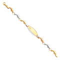 14K Yellow White Rose Gold Lit Stampato ID Bracelet For Junior
