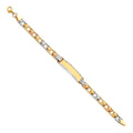 14K Yellow White Rose Gold Lit Stampato ID Bracelet For Junior