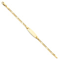 14K Yellow Gold 80 Figaro 3+1 Baby Ov ID with Heart Br