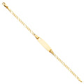 14K Yellow Gold 60 Figaro 3+1 Baby Ov ID with Heart Br