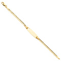 14K Yellow Gold 80 Cuban Baby Ov ID with Heart Br
