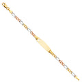 14K 80 Figaro 3+1 Yellow White Rose Gold Baby Ov ID with Heart Br