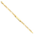 14K Yellow Gold 100 Figaro 3+1 Baby ID Bracelet