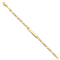 14K Yellow Gold 80 Figaro 3+1 Baby ID Bracelet
