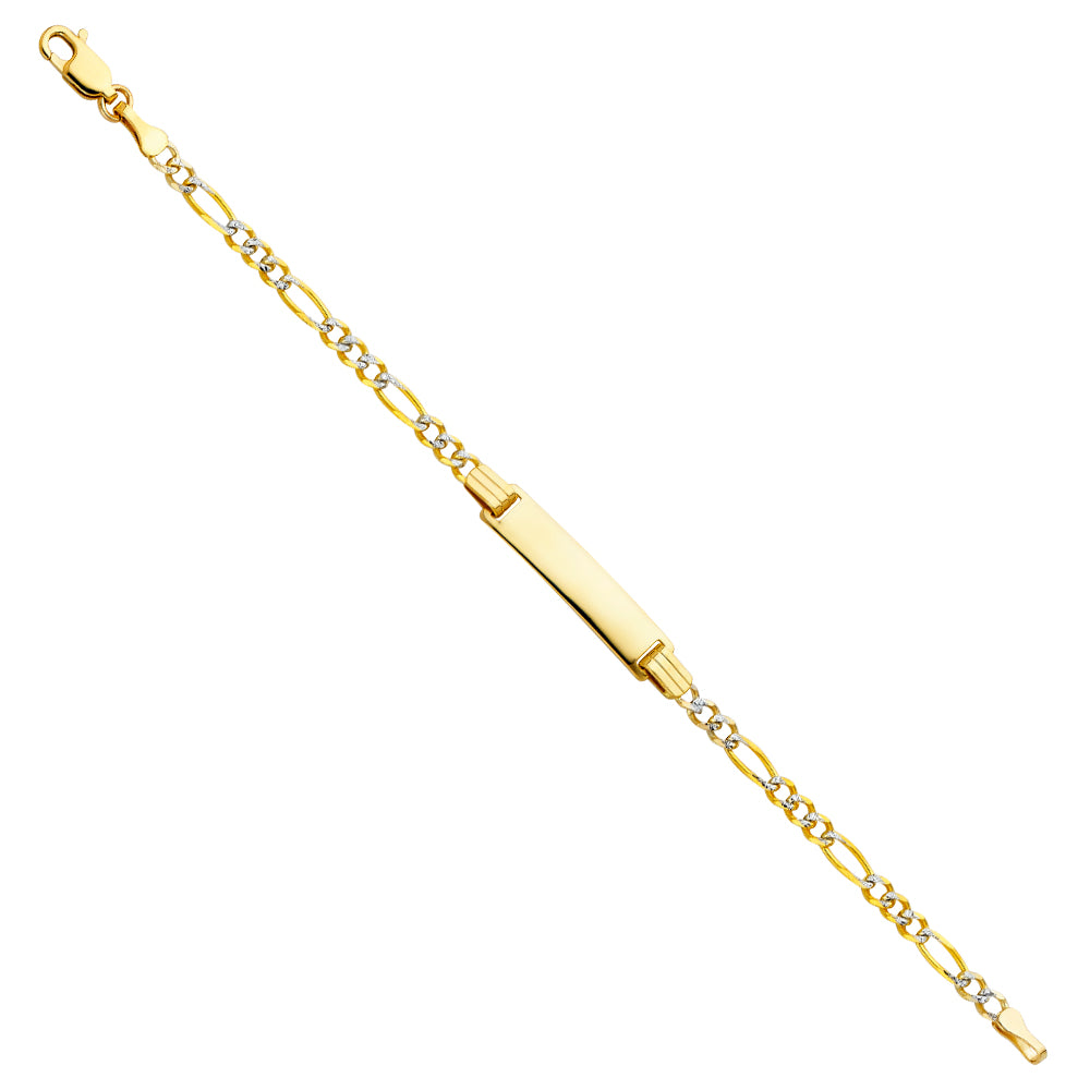 14K 80 Figaro 3+1 WP Baby ID Bracelet
