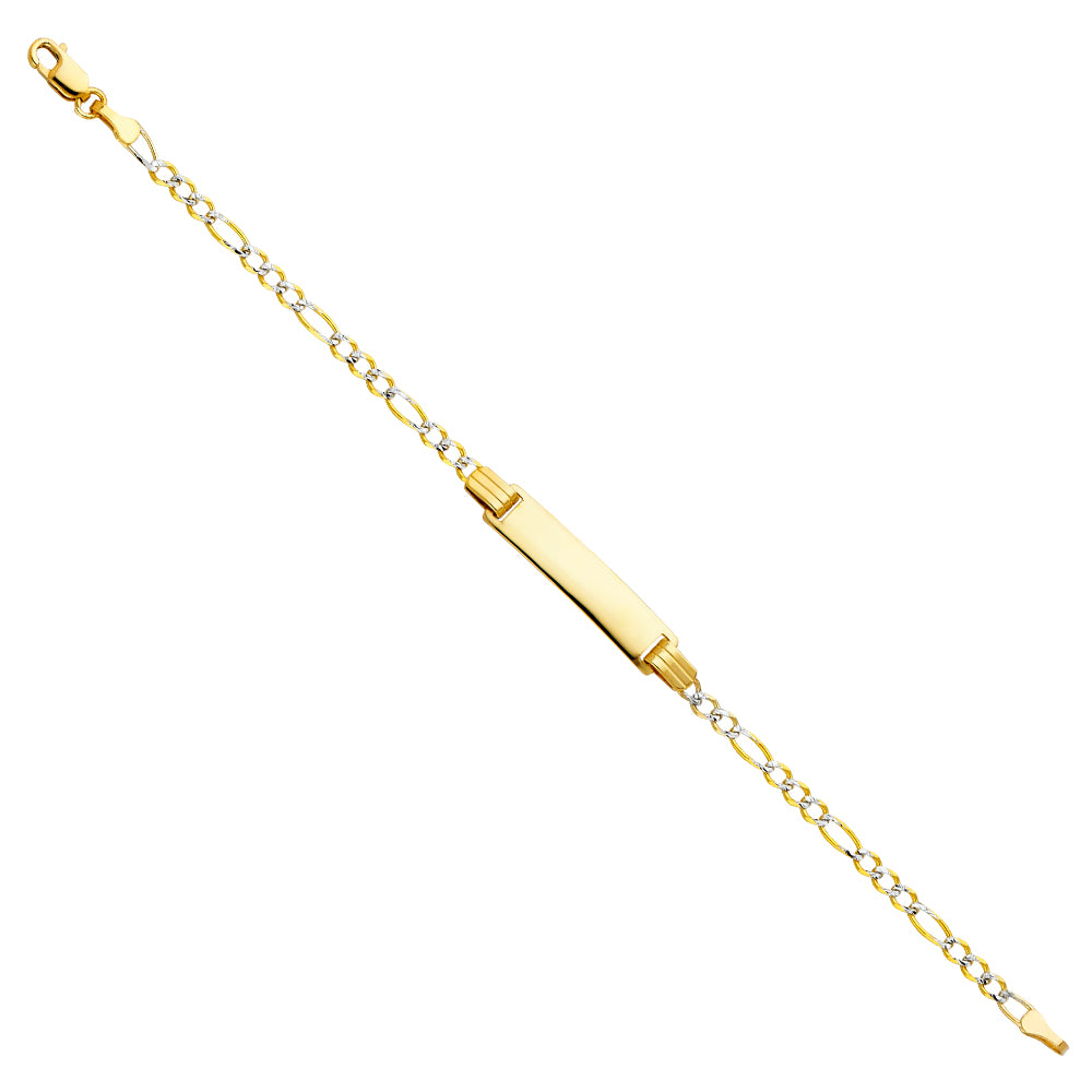 14K 60 Figaro 3+1 WP Baby ID Bracelet