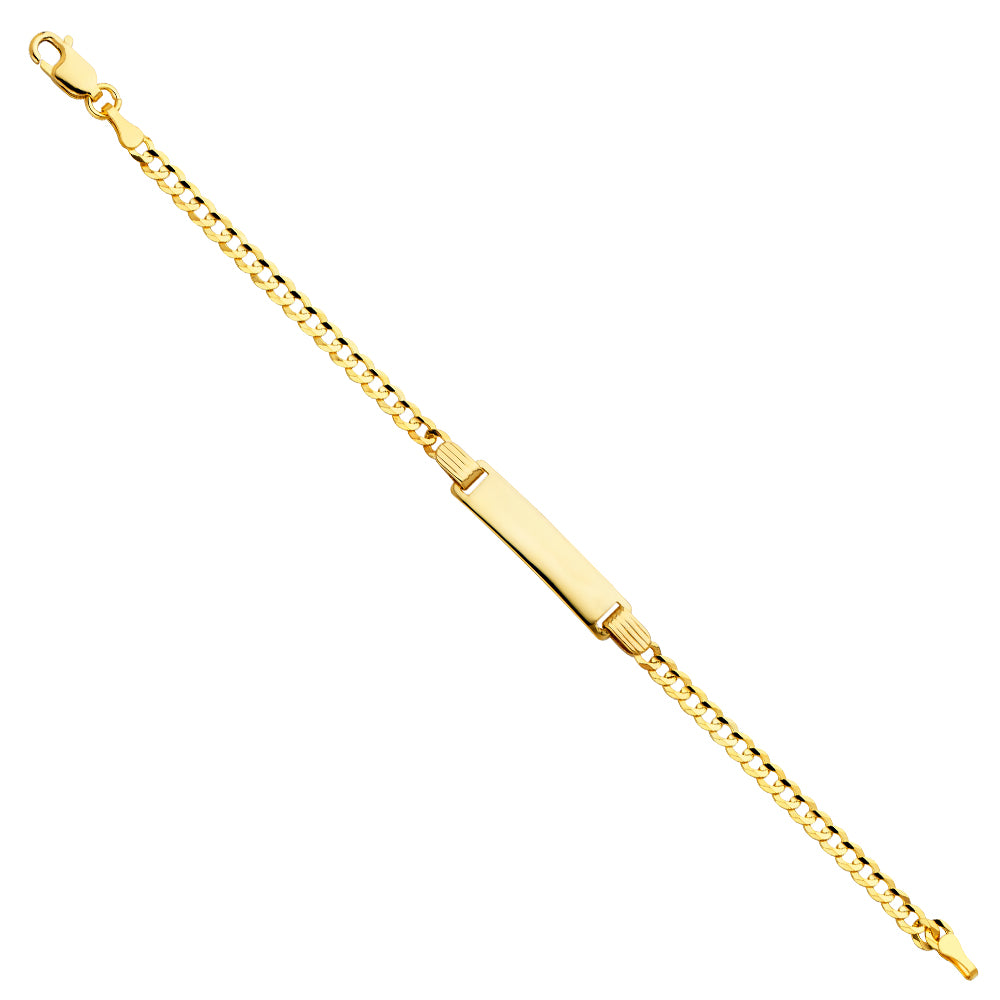 14K Yellow Gold 80 Cuban Baby ID Bracelet