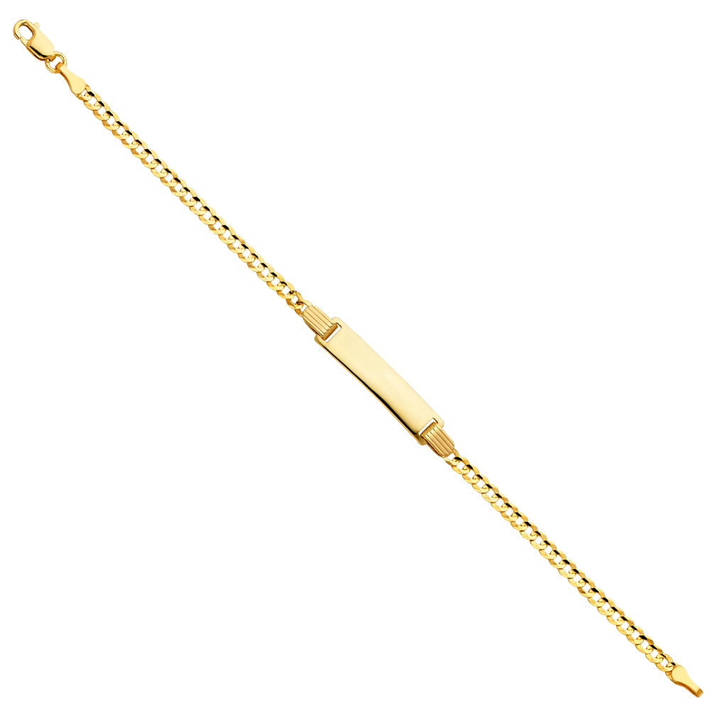 14K Yellow Gold 60 Cuban Baby ID Bracelet
