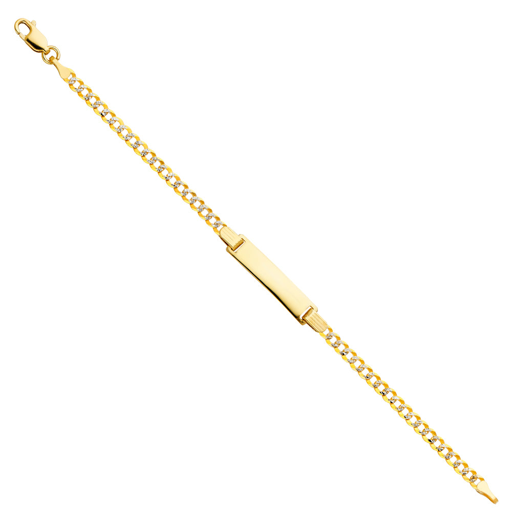 14K 80 Cuban WP Baby ID Bracelet