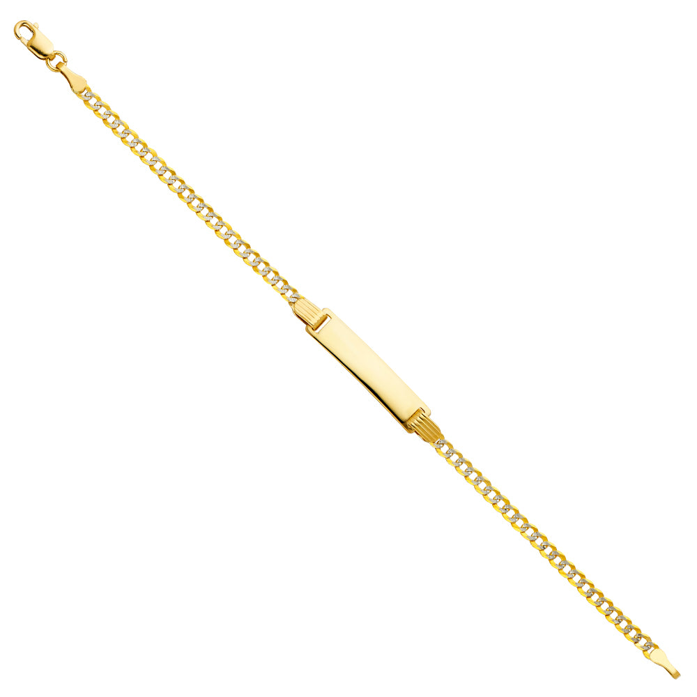 14K 60 Cuban WP Baby ID Bracelet