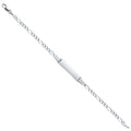 14K White Gold 60 Figaro 3+1 Baby ID Brace