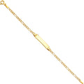 14K Yellow Gold 60 Hollow Figaro 3+1 Baby ID Brace