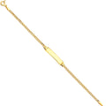 14K Yellow Gold 60 Hollow Cuban Baby ID Brace