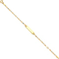14K 40 Val Yellow White Rose Gold Star Diamond Cut Sm Baby ID Brace
