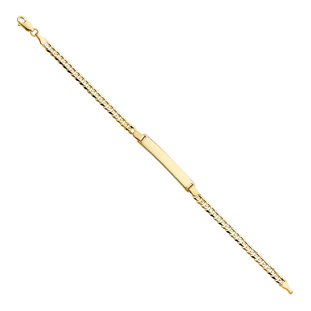 14K Yellow Gold 100 Cuban ID Bracelet