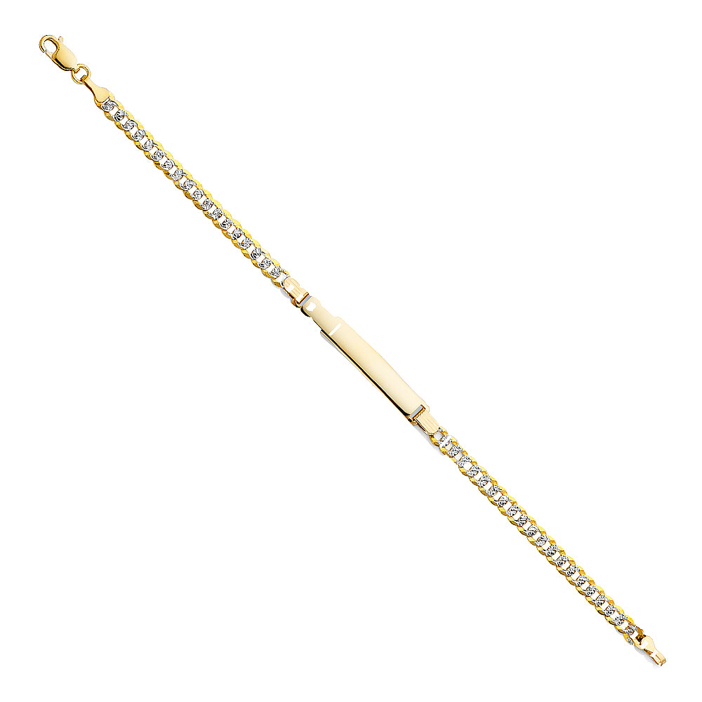 14K 100 Cuban WP ID Bracelet