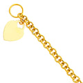 14K Yellow Gold Lit Hollow Bracelet with Heart Pendant