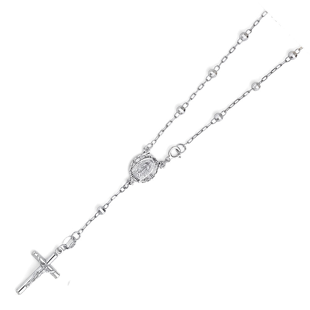 14K White Gold Rosario Bracelet