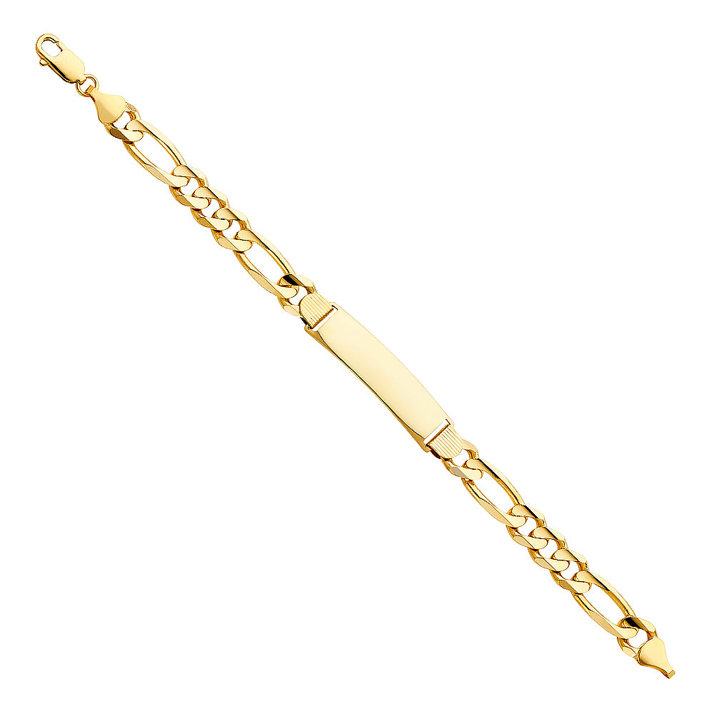 14K Yellow Gold Figaro 3+1 250 ID Bracelet