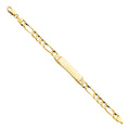 14K Yellow Gold Figaro 3+1 210 ID Bracelet