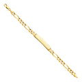 14K Yellow Gold Figaro 3+1 180 ID Bracelet