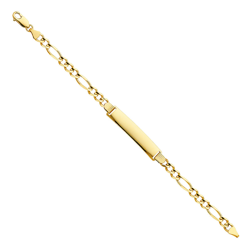 14K Yellow Gold Figaro 3+1 150 ID Bracelet