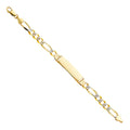 14K Figaro 3+1 210 WP ID Bracelet