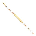 14K Yellow White Rose Gold Figaro 3+1 120 ID Bracelet