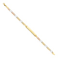 14K Yellow White Rose Gold Figaro 3+1 100 ID Bracelet