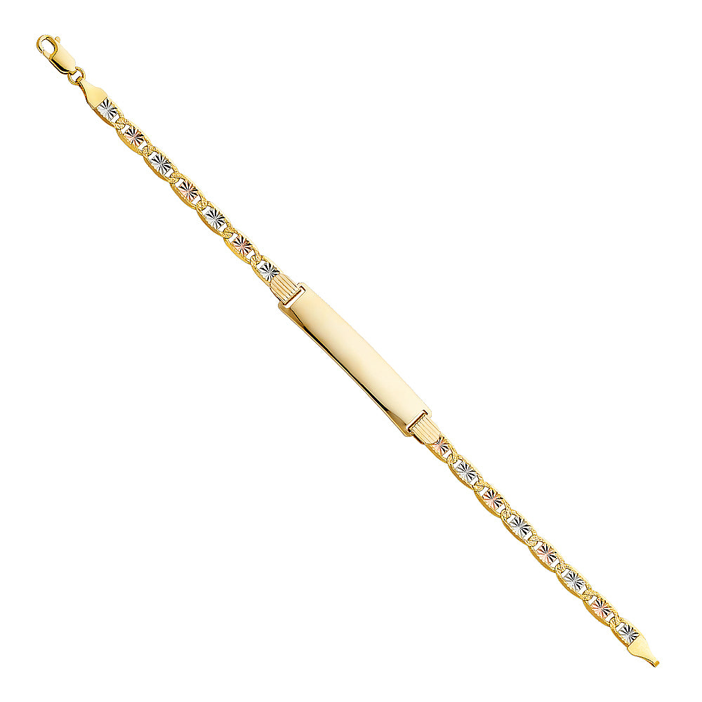 14K Yellow White Rose Gold Valentino Star Diamond Cut 120 ID Br