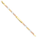 14K Yellow White Rose Gold Figaro 3+1 100 Baby ID Br