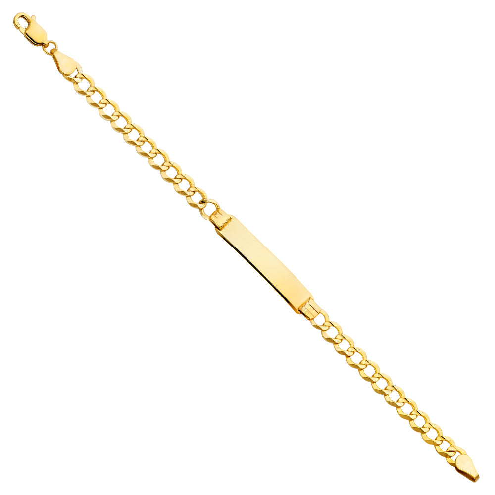 14K Yellow Gold Cuban 120 Baby ID Br