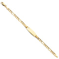 14K Yellow Gold Figaro 3+1 100 Oval Baby ID Br