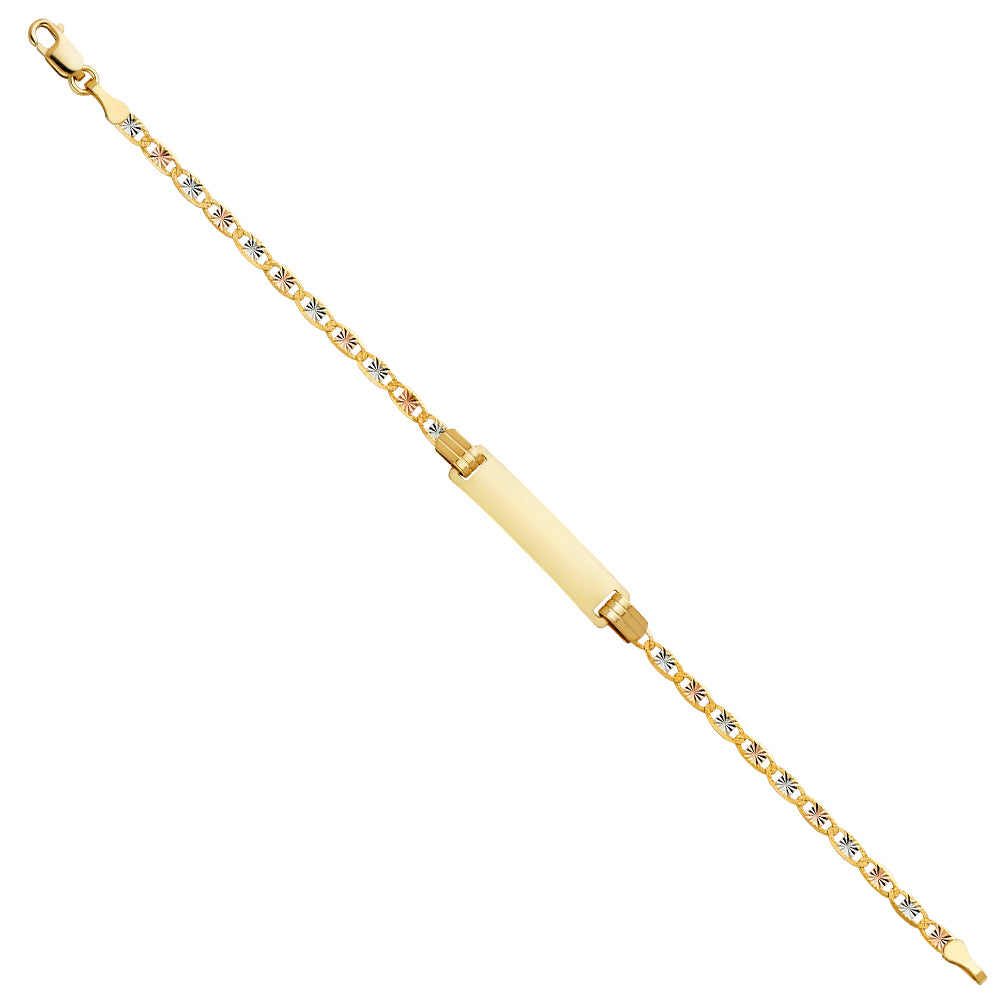 14K Yellow White Rose Gold Valentino Star Diamond Cut 60 Baby ID Br