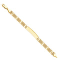 14K Yellow Gold Two Rows Figaro Frame Junior ID Br