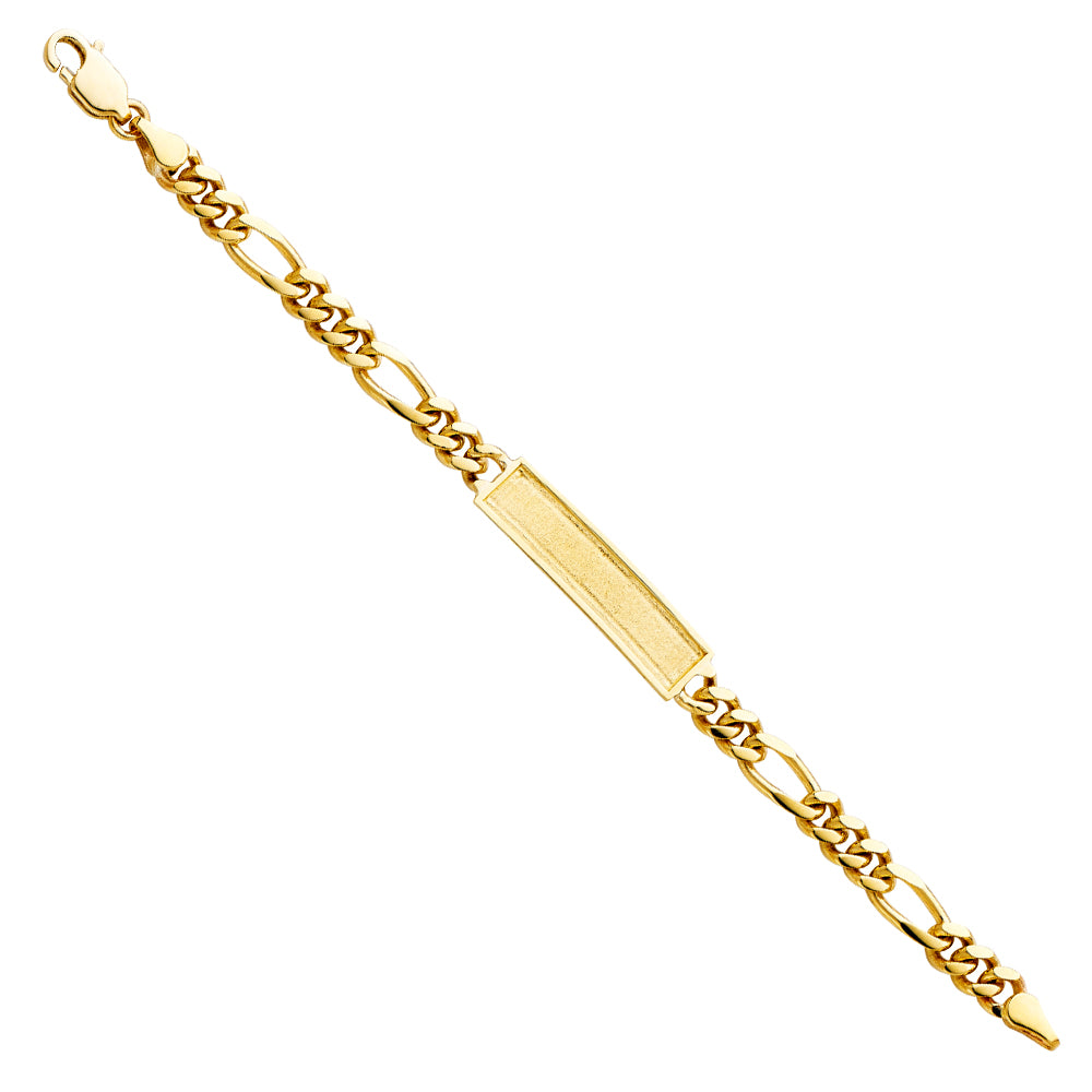 14K Yellow Gold Figaro Frame Junior ID Br
