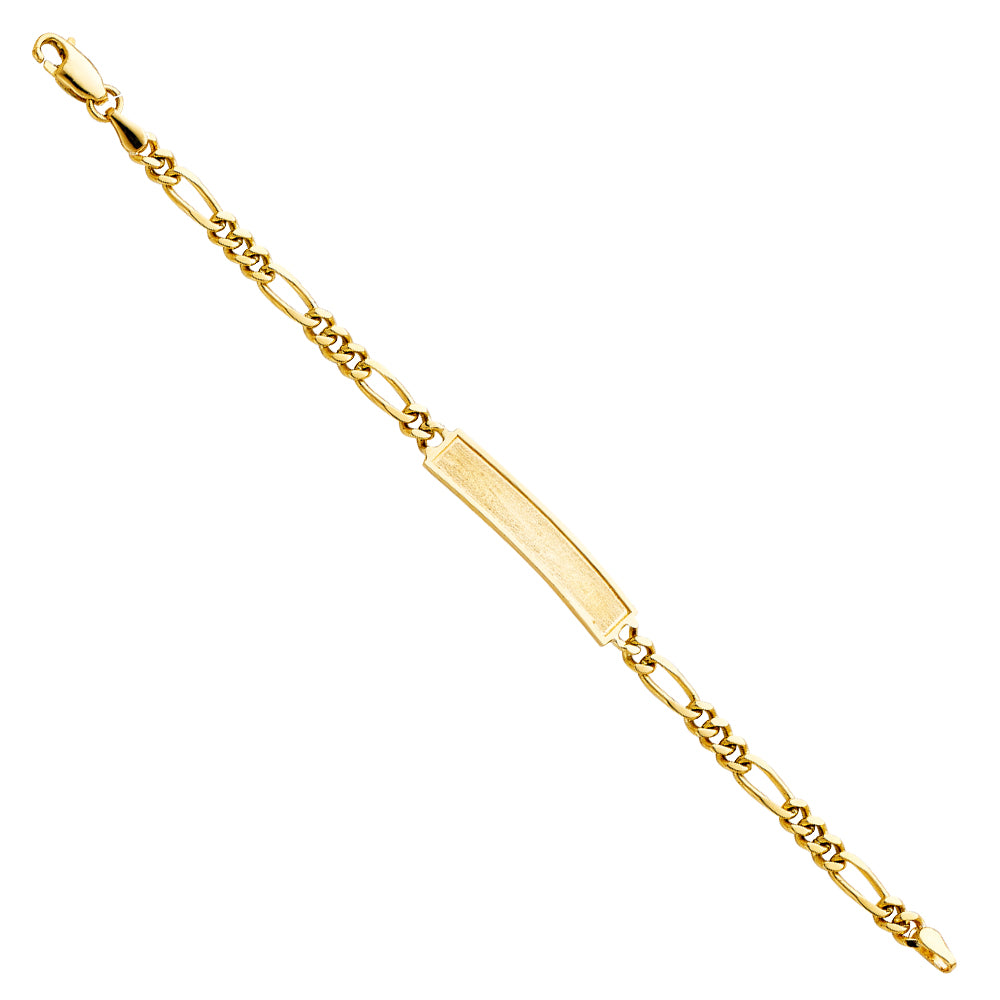 14K Yellow Gold Figaro Frame Junior ID Br