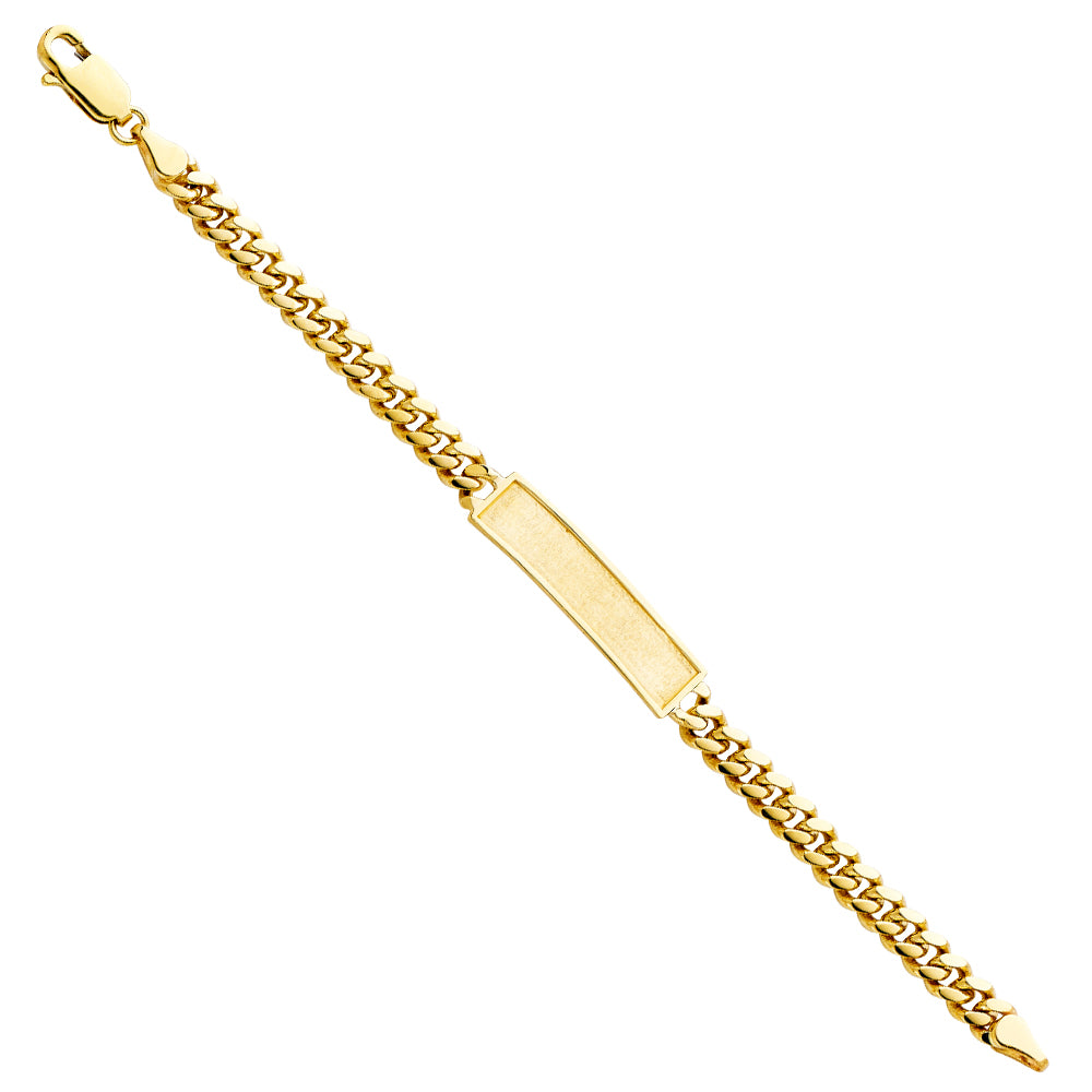 14K Yellow Gold Cuban Frame Junior ID Br